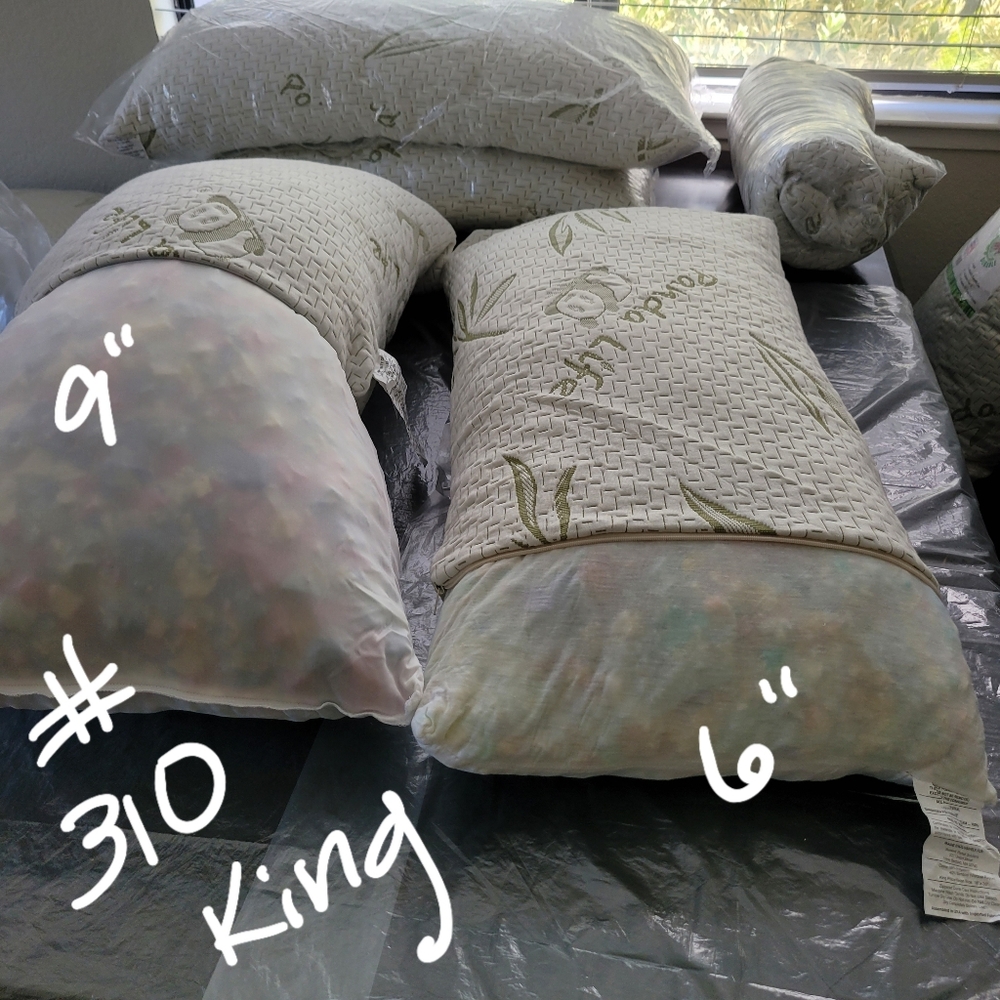 Bamboo #310 Jumbo King Pillow 9" Thick Firm Shredded Memory Foam Costco - Picture 9 of 15